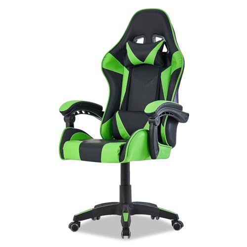 Walden Gaming Stuhl ergonomisch Office Chair bürostühle Gaming Chair Rückenlehne Sitzhöhe verstellbar Drehstuhl Racing Office Computer Ergonomic Video Game Chair (GRÜN) Bild 1