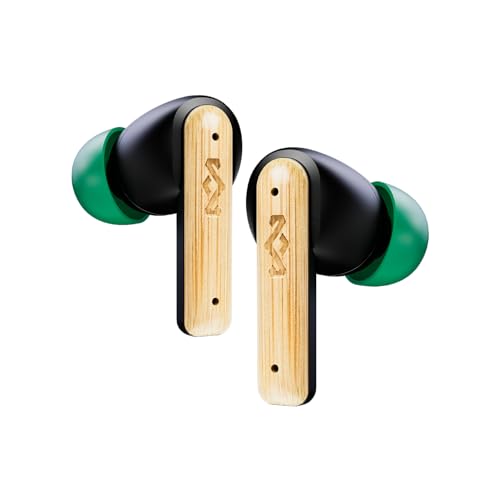 House of Marley Little Bird True Wireless Bluetooth Kopfhörer – IPX4 Kopfhörer kabellos mit Mikrofon, 24 Stunden Wiedergabezeit, In-Ear Ohrhörer klein, USB-C-Schnellladecase, Schwarz Bild 1