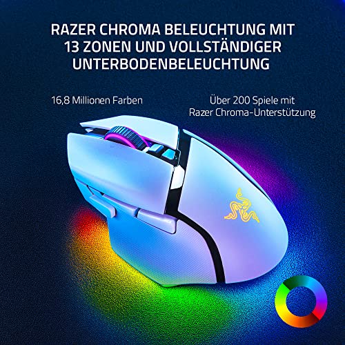 Razer Basilisk V3 Pro - White + Mouse Dock Pro + Wireless Charging Puck Bundle Bild 3