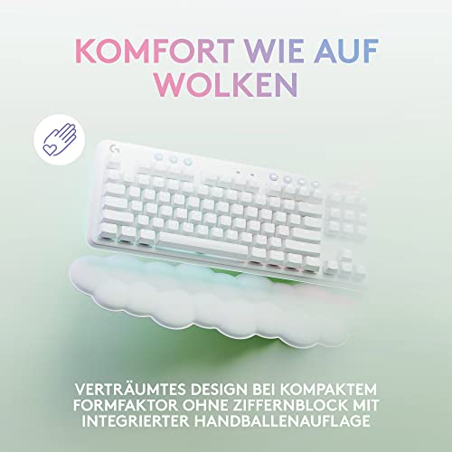 Logitech G705 Kabellose Gaming-Maus und G715 Kabellose mechanische Gaming-Tastatur und Handballenauflage – LIGHTSYNC RGB-Beleuchtung, kabellose Lightspeed Technologie – PC/Mac, Weiß Bild 2