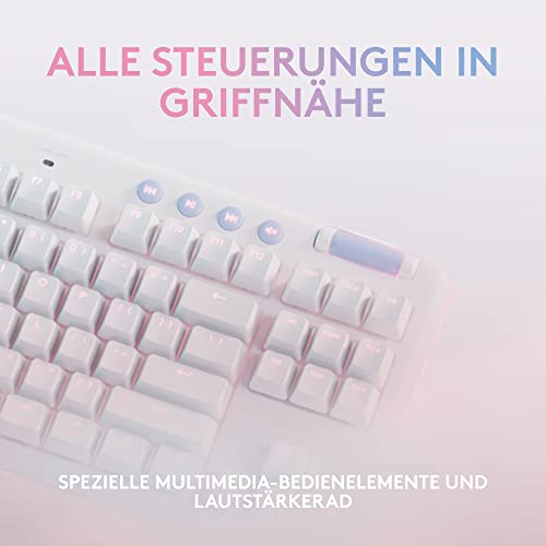 Logitech G705 Kabellose Gaming-Maus und G715 Kabellose mechanische Gaming-Tastatur und Handballenauflage – LIGHTSYNC RGB-Beleuchtung, kabellose Lightspeed Technologie – PC/Mac, Weiß Bild 6