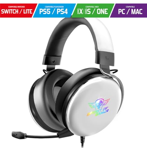 Spirit of Gamer – XPERT H700 – USB-PC-Gaming-Headset 7.1 Virtual Surround Sound – RGB-LED – Weiß – Rauschunterdrückungsmikrofon – Aluminiumstruktur – kompatibel mit Xbox X/Xbox One Bild 2