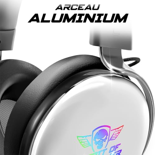 Spirit of Gamer – XPERT H700 – USB-PC-Gaming-Headset 7.1 Virtual Surround Sound – RGB-LED – Weiß – Rauschunterdrückungsmikrofon – Aluminiumstruktur – kompatibel mit Xbox X/Xbox One Bild 5