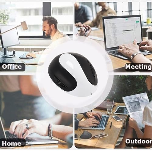 Linkshänder-Maus, Ergonomische Vertikale Wiederaufladbare Kabellose Maus, 6 Tasten, Optische und Tragbare Kabellose Büromäuse mit USB-Empfänger für Computer, Laptop (Weiß und Schwarz) Bild 2