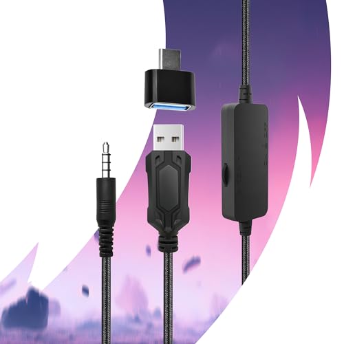 Oniverse Gaming-Headset kompatibel mit PS5 PS4 Switch Xbox PC Mac mit verstellbarem Mikrofon, LED, 50mm Lautsprechern, atmungsaktiven Stoff-Ohrpolstern - Nebula Arktisch White Bild 6
