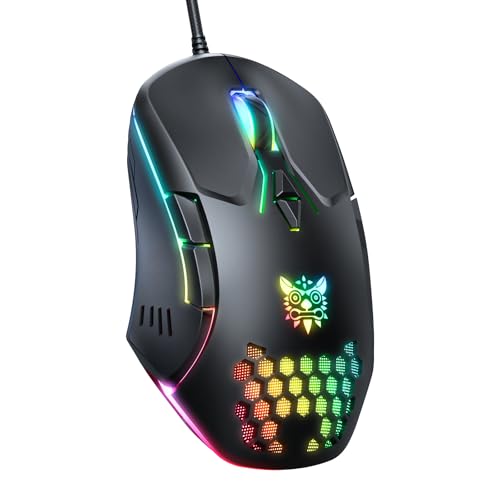 Kabelgebundene PC-Gaming-Maus: Hochpräziser Sensor, RGB-Hintergrundbeleuchtung, einstellbare DPI, 7 programmierbare Tasten, ergonomische Maus für Büro und Gaming unter Windows/Mac/Linux/Chrome OS Bild 1