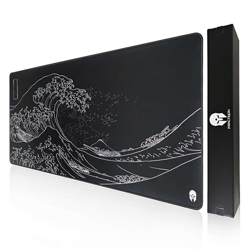 Wave - Gaming Mauspad - XXL 900 x 400 - rutschfest - Wärmebehandelte Oberfläche für exaktes und schnelles Gleiten der Maus - einrollbar und wellenfrei Bild 1