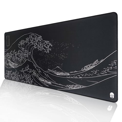 Wave - Gaming Mauspad - XXL 900 x 400 - rutschfest - Wärmebehandelte Oberfläche für exaktes und schnelles Gleiten der Maus - einrollbar und wellenfrei Bild 2