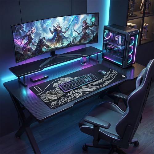 Wave - Gaming Mauspad - XXL 900 x 400 - rutschfest - Wärmebehandelte Oberfläche für exaktes und schnelles Gleiten der Maus - einrollbar und wellenfrei Bild 3