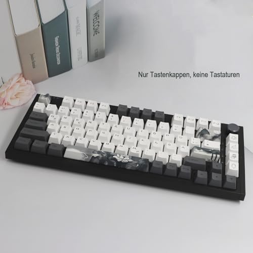 JSJT Tinte Lotus Tastenkappen 140 Tasten Deutsches Tastenkappen PBT OEM Profil Tastenkappe (nur Tastenkappe) für 61/68/84/87/96/108 Cherry MX Switches ANSI/ISO-Layout Mechanische Tastaturen Bild 5