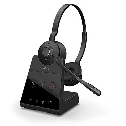 Jabra Engage 65 On-Ear DECT Stereo Headset - Skype For Business Certified Wireless Headphones with Advanced Noise Cancellation for Deskphones and Softphones – Black – EU Version (Generalüberholt) Bild 1