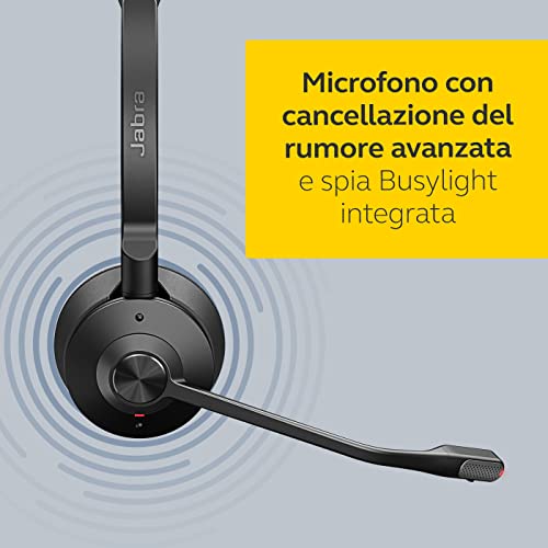 Jabra Engage 65 On-Ear DECT Stereo Headset - Skype For Business Certified Wireless Headphones with Advanced Noise Cancellation for Deskphones and Softphones – Black – EU Version (Generalüberholt) Bild 3