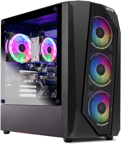 AQVIN AQ30 Gaming PC Desktop Tower - Intel Core i7 Prozessor bis zu 4,0 GHz GeForce GTX 1660 Super 6GB GDDR6 HDMI 1TB SSD 32GB DDR4 RAM RGB Tastatur Maus Windows 10 Pro WiFi Bild 2