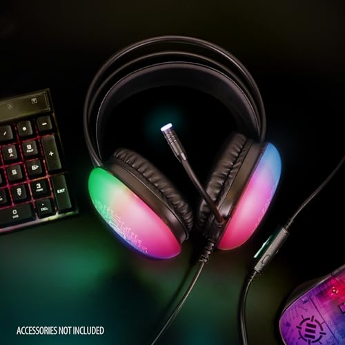 ENHANCE Voltaic 2 USB-Gaming-Headset – Stereo-Gaming-Headset für PC mit klarem Schaltungsdesign, Farbwechselnden LEDs, 50-mm-Treibern – Over-Ear-Kopfhörer mit Inline-Controller, Splitterkabel Bild 6