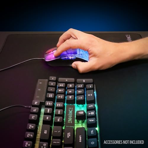 ENHANCE Voltaic 2 Gaming-Maus – PC-Maus mit 7 Programmierbaren Tasten, 7000 DPI, Ergonomische Maus mit Klarem Schaltkreisdesign – Software im Lieferumfang Enthalten Bild 5