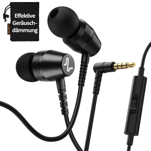 LUDOS OMNITONE Kopfhörer In Ear Kopfhörer mit Kabel und Mikrofon, 5 Jahre Garantie, In Ear Ohrhörer, 3,5 mm Klinkenstecker Earbuds, Satte Bässe Earphones, Headphones für iPhone, iPad, Huawei, Samsung Bild 1