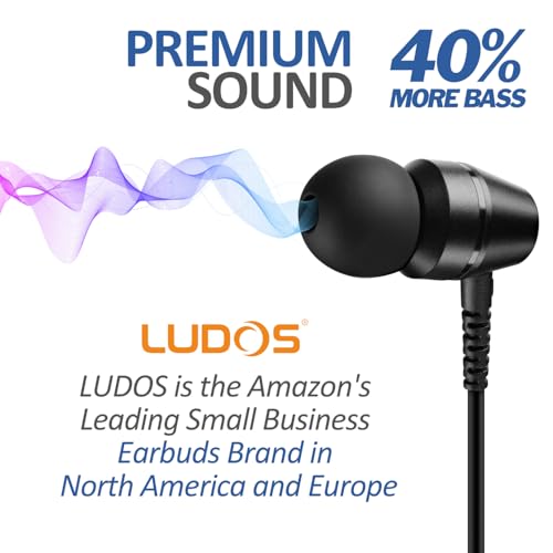 LUDOS OMNITONE Kopfhörer In Ear Kopfhörer mit Kabel und Mikrofon, 5 Jahre Garantie, In Ear Ohrhörer, 3,5 mm Klinkenstecker Earbuds, Satte Bässe Earphones, Headphones für iPhone, iPad, Huawei, Samsung Bild 7