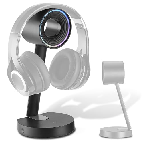 Xantron® Headset Halterung mit dynamischer RGB Beleuchtung & Induktiver Ladestation/Ideal für passionierte Gamer/Universal Headset Ständer/Kopfhörer Halter als Gaming Zubehör Bild 1
