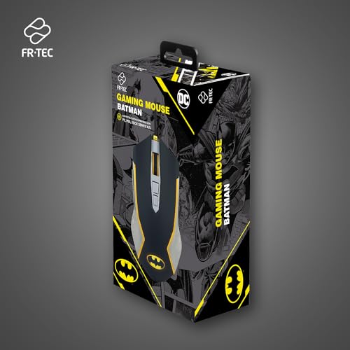 FRTEC - Batman Edition Gaming-Maus, gelbe LED-Beleuchtung, Verstellbarer DPI, mit Kabel, offizielle DC-Kollektion, schnelle und präzise Bewegung, konfigurierbare Seitentasten Bild 3