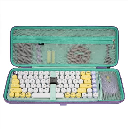 Geekria Tastatur- und Maus-Combo-Case, Hartschalen-Reiseetui für kompakte 84-Tasten Ultra-Slim-Gaming-Tastatur, kompatibel mit Logitech POP Keys/POP ICON Combo (Daydream Mint) Bild 1