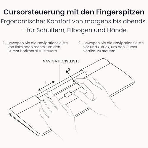 Contour Design SliderMouse Pro Ergonomische Büromaus zur Reduzierung der Belastung von Handgelenk, Schulter und Unterarm | Design für Produktivität Plug & Play PC Desktop Mac - Kabellos - Schlank Bild 4