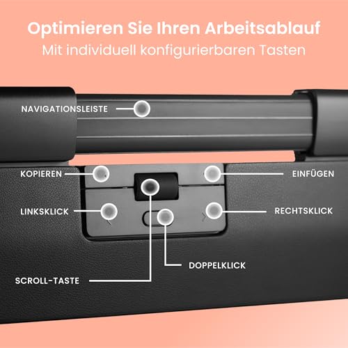 Contour Design SliderMouse Pro Ergonomische Büromaus zur Reduzierung der Belastung von Handgelenk, Schulter und Unterarm | Design für Produktivität Plug & Play PC Desktop Mac - Kabellos - Schlank Bild 7