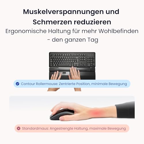 Contour Design SliderMouse Pro Ergonomische Büromaus zur Reduzierung der Belastung von Handgelenk, Schulter und Unterarm | Design für Produktivität Plug & Play PC Desktop Mac - Kabellos - Erweitert Bild 5