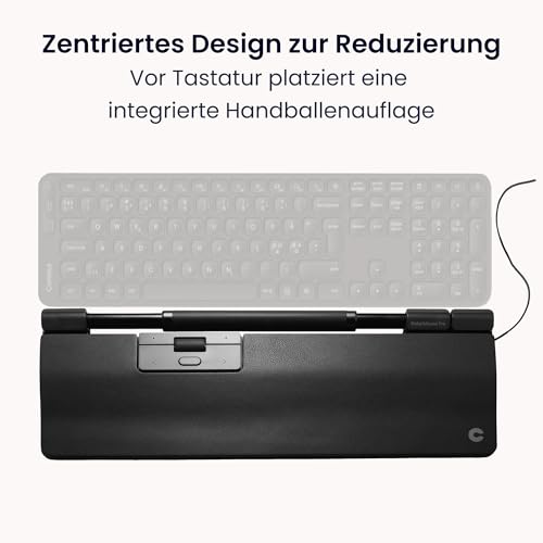 Contour RollerMouse Pro, Extended - Ergonomische Maus zur Linderung von Nacken-, Schulter- und Handgelenksschmerzen, zentrales Rollerbar-Design, 600-2800 DPI, Kabel, Plug & Play für Mac/PC Bild 2