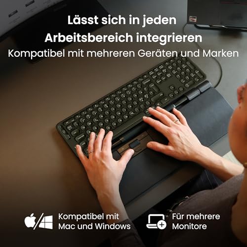 Contour RollerMouse Pro, Extended - Ergonomische Maus zur Linderung von Nacken-, Schulter- und Handgelenksschmerzen, zentrales Rollerbar-Design, 600-2800 DPI, Kabel, Plug & Play für Mac/PC Bild 5
