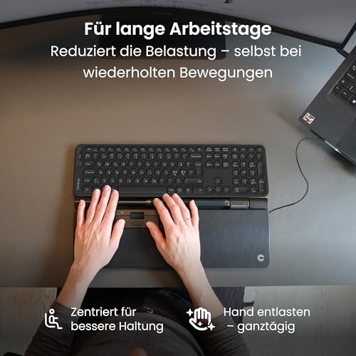 Contour RollerMouse Pro, Extended - Ergonomische Maus zur Linderung von Nacken-, Schulter- und Handgelenksschmerzen, zentrales Rollerbar-Design, 600-2800 DPI, Kabel, Plug & Play für Mac/PC Bild 6