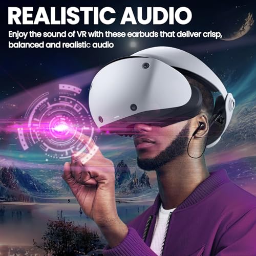 sciuU Gaming Ohrhörer kompatibel mit PlayStation VR2, Ersatz Stereo Ohrstöpsel Kopfhörer kompatibel mit Sony PS5 PS VR 2 Headset Bild 2