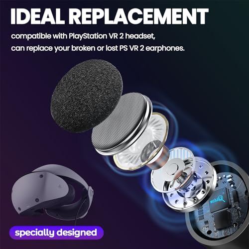 sciuU Gaming Ohrhörer kompatibel mit PlayStation VR2, Ersatz Stereo Ohrstöpsel Kopfhörer kompatibel mit Sony PS5 PS VR 2 Headset Bild 3
