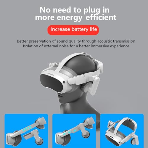 VR Headset für PICO 4 für PICO 4 Pro, VR-Headset, VR-Kopfhörer, drehbar, komfortabel, VR-Spiel-Kopfhörer für Fernsehen, Filme und Videospiele, Standard Bild 6