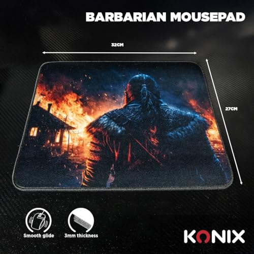 Konix Drakkar Barbarian Gaming-Zubehörpaket für PC - AZERTY-Tastatur mit LED-Hintergrundbeleuchtung - Kabelgebundene Maus 102 g - Viking-Mauspad Bild 5