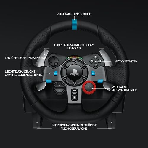 Logitech G G920 Driving Force Gaming Rennlenkrad, Zweimotoriges Force Feedback+A10 Gaming-Headset Gen 2 Kabelgebundenes Headsetfür Xbox Series XS, Xbox One, PC - Schwarz Bild 7