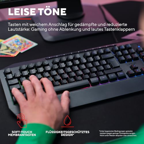 Trust Gaming GXT 836 Evocx Gaming Tastatur mit Deutsches QWERTZ Layout, 78% Recyclingkunststoff, RGB-Beleuchtung, Anti-Ghosting, Medientasten, Gaming Keyboard USB für PC/Laptop - Schwarz Bild 5