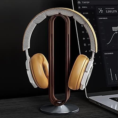 GAENZA Neu Prägnanter Kopfhörerhalter aus Holz, Kopfhörerständer aus Aluminium, Headset-Halter, Gaming-Headset-Aufhänger, Aufbewahrungszubehör Headset Halterung Bild 5