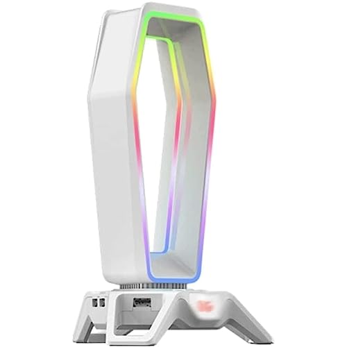 GAENZA Neu Gaming-Headset-Halter, RGB-Kopfhörerständer, multifunktionaler Kopfhörerhalter mit 3 USB 2.0 / Virtual 7.1 Surround Headset Halterung Bild 1