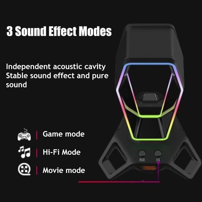 GAENZA Neu Gaming-Headset-Halter, RGB-Kopfhörerständer, multifunktionaler Kopfhörerhalter mit 3 USB 2.0 / Virtual 7.1 Surround Headset Halterung Bild 3