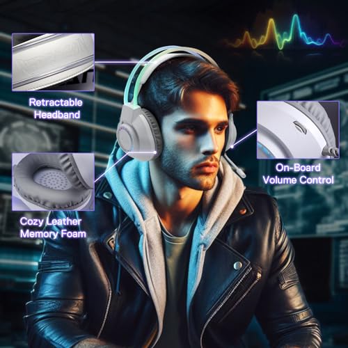 Redragon H231 Verkabelte Gaming Kopfhörer, Stereo Surround Sound, 40mm Treiber, Leder Schaumstoff Ohrpolster, Geräuschunterdrückung Mikrofon, Multi-Platforms funktioniert mit PC/PS4/5/NS/Xbox-one Bild 3