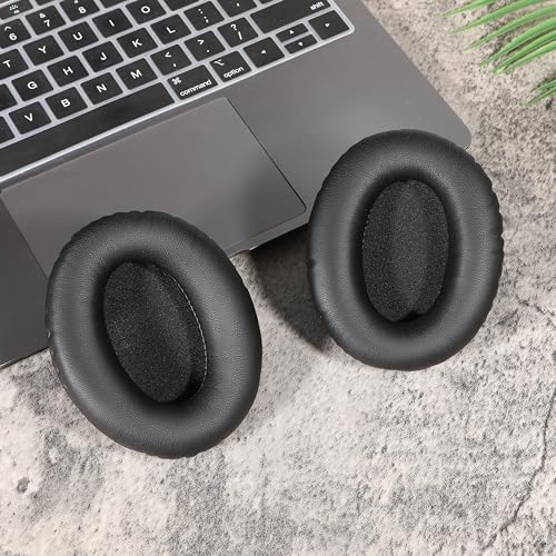 Professionelle PU-Leder Ersatz Ohrpolster für Kingston HyperX Cloud II/Cloud 2 / Cloud 1 Polster, Verwendet hochwertigen Memory-Schaumstoff (Eiweißleder-Schwarz) Bild 4
