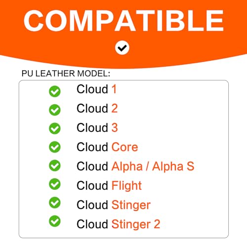 Professionelle PU-Leder Ersatz Ohrpolster für Kingston HyperX Cloud II/Cloud 2 / Cloud 1 Polster, Verwendet hochwertigen Memory-Schaumstoff (Eiweißleder-Schwarz) Bild 5