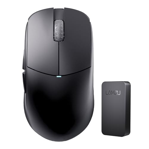 Lamzu Atlantis Mini 4K kabellose Gaming-Maus, 51 g, 26000 DPI, symmetrisch, Nordic 52840, silberner TTC, PAW3395 Sensor, 4K-Dongle enthalten Bild 1
