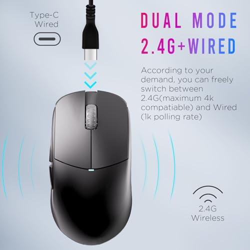 Lamzu Atlantis Mini 4K kabellose Gaming-Maus, 51 g, 26000 DPI, symmetrisch, Nordic 52840, silberner TTC, PAW3395 Sensor, 4K-Dongle enthalten Bild 4