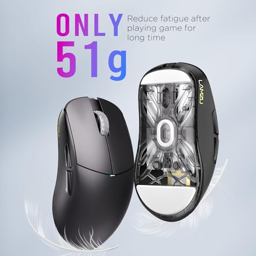 Lamzu Atlantis Mini 4K kabellose Gaming-Maus, 51 g, 26000 DPI, symmetrisch, Nordic 52840, silberner TTC, PAW3395 Sensor, 4K-Dongle enthalten Bild 6