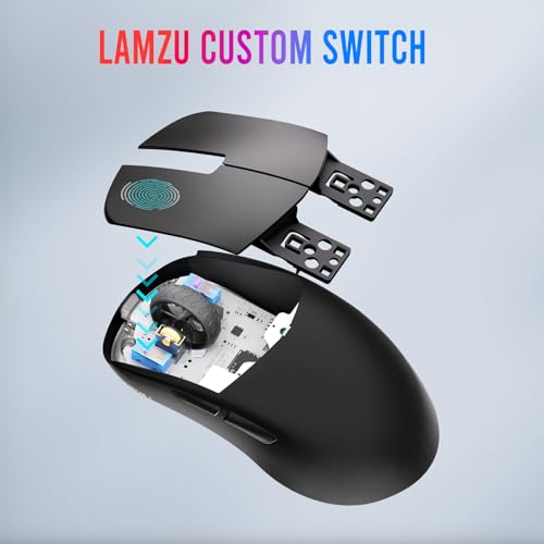 Lamzu Atlantis Mini 4K kabellose Gaming-Maus, 51 g, 26000 DPI, symmetrisch, Nordic 52840, silberner TTC, PAW3395 Sensor, 4K-Dongle enthalten Bild 7