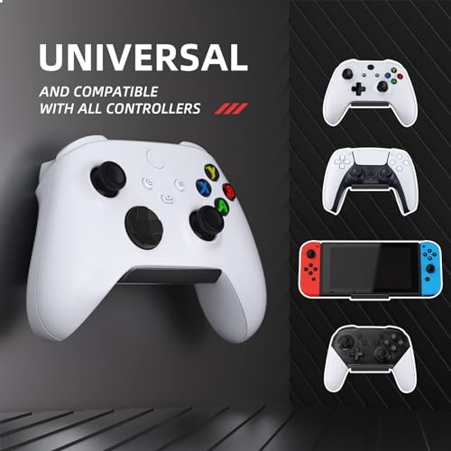 PlayVital FOLD Wandhalterung Controller Halter für PS5/4,Faltbarer Wandständer für Xbox Series X/S,Switch Pro, Gaming Kopfhörer Ständer für Xbox Wireless Headset, für Pulse 3D Headset-Schwarz(2 Stück) Bild 2