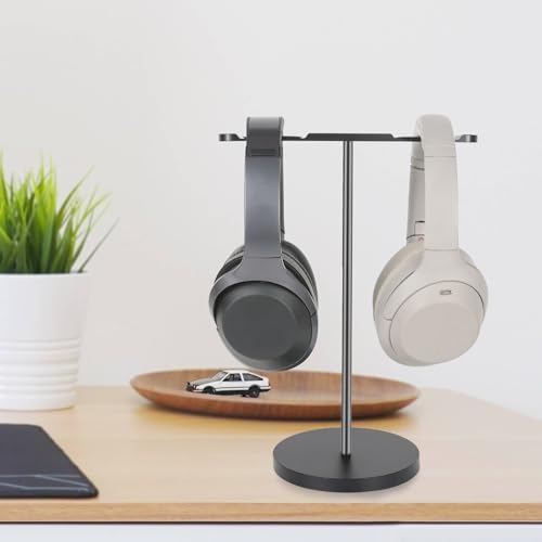 GEEKRIA Aluminiumlegierung Dual Kopfhörer Ständer für Over-Ear Kopfhörer, Gaming Headset Halter, Schreibtisch Display-Aufhänger mit Solider Schwerer Basis Kompatibel mit Beats, Bose, Sony, AKG, ATH Bild 5