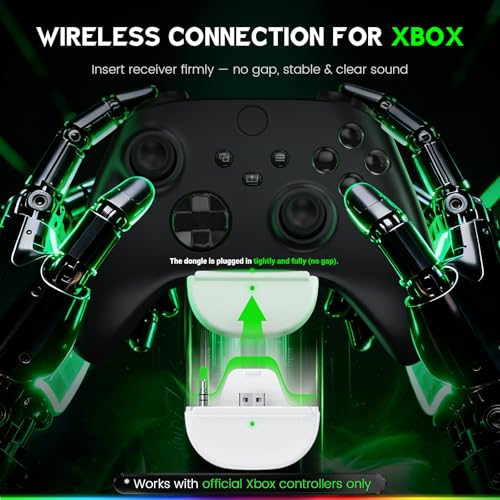WESEARY WG1 Wireless Gaming Headset für Xbox Series X|S/One, PC, PS5, PS4, Switch, Mac, 2.4GHz & Bluetooth Headset mit Mikrofon, Low Latency, Noise Cancelling, LED Light, 50H Akku Bild 2