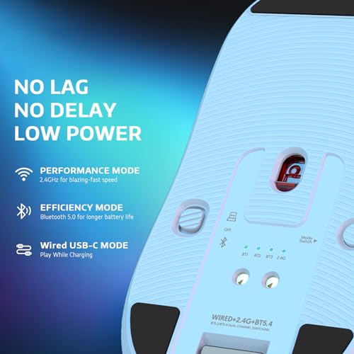 VGN Game Power Attack Shark X6 Superlight Kabellose Gaming-Maus mit RGB Ladestation, 49g Ultraleicht Mouse, 26000DPI, PixArt PAW3395, 2.4G/BT/Kabelgebunden, Bis zu 200 Std.Akku, G502, PC/Mac, Weiß Bild 6